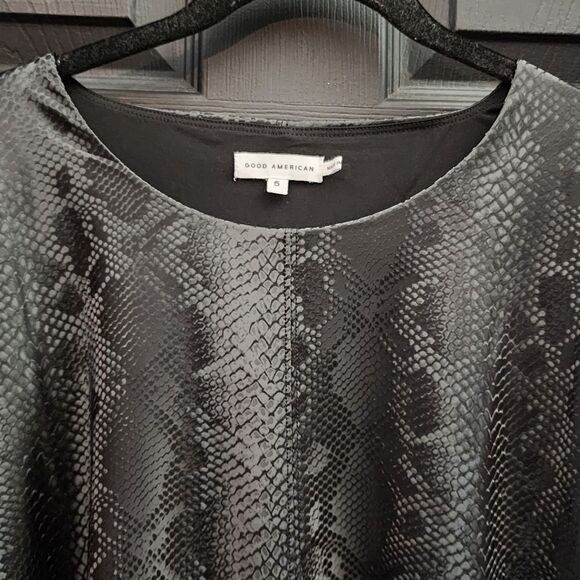 Good American Sz. 2X New with Tags ​Snakeskin Print Faux Leather Bodysuit - Picture 8 of 12